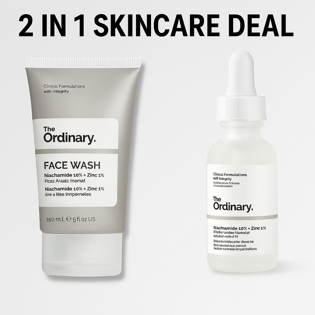 The Ordinary Niacinamide Duo – Face Wash 100ml & Serum 30ml