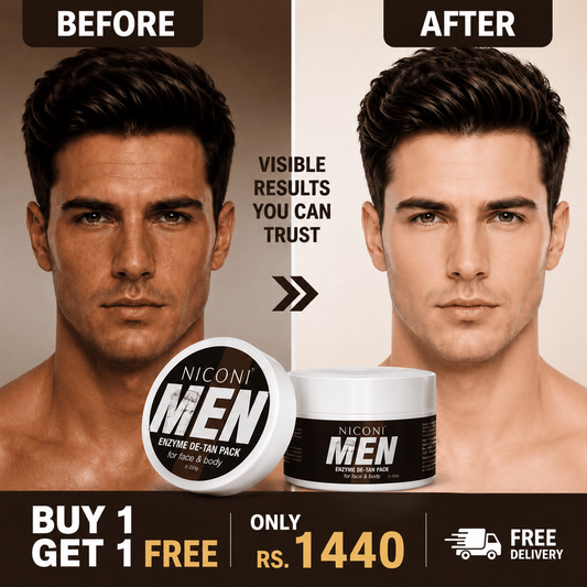 Niconi Men & Women Enzyme De-Tan Pack For Face & Body (BUY 1 GET 1 FREE )
