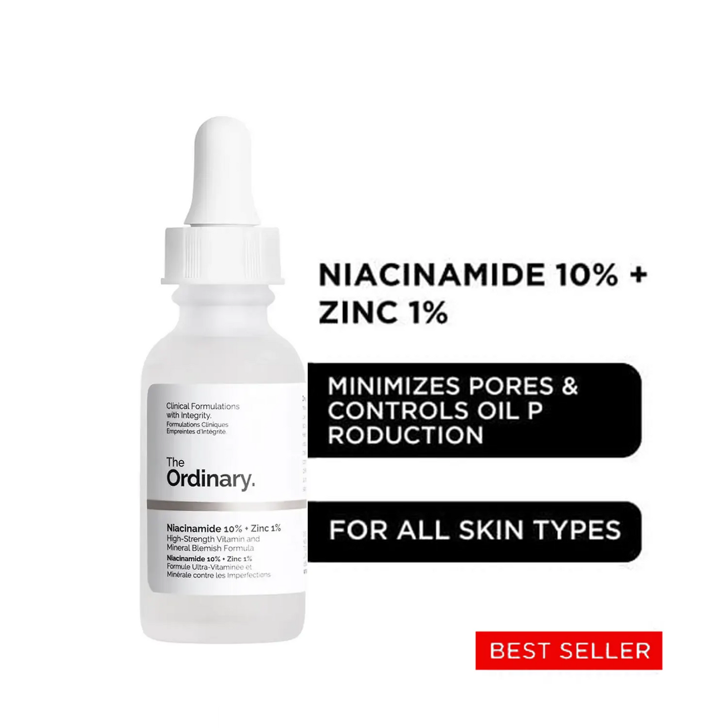 The Skin Support Set Niacinamide 10% Zinc 1% + Hyaluronic Acid 2% + B5 Combo