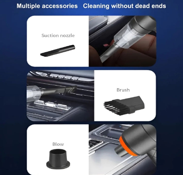 Portable Mini Vacuum Cleaner 3 in – Cordless, Powerful Rechargable