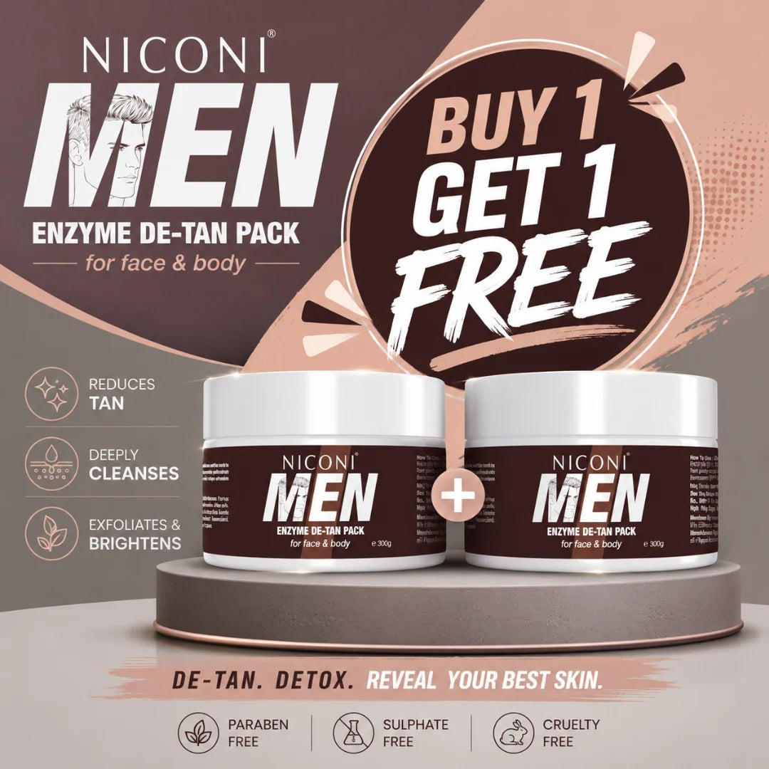 Niconi Men & Women Enzyme De-Tan Pack For Face & Body (BUY 1 GET 1 FREE )